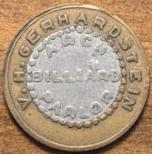 Bellevue, Ohio OH V. H. Gerhardstein Arch Billiard Parlor Bimetallic Trade Token