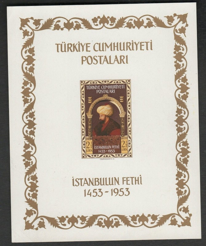 Turkey 1953 Constantinople Conquest S/S Sc 1101a NH VF CV $ 125