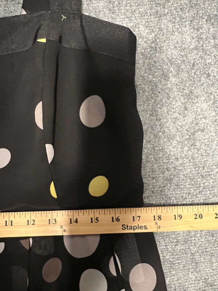 Studio I women’s Black white gray yellow Polka Dot dress coquette flowy Size 14 - Image 4 of 4
