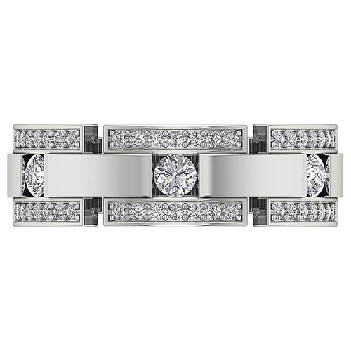 Lab Grown Round Diamond VS F 0.85 Carat 10K Gold Men's Engagement Wedding Ring - Picture 8 of 10