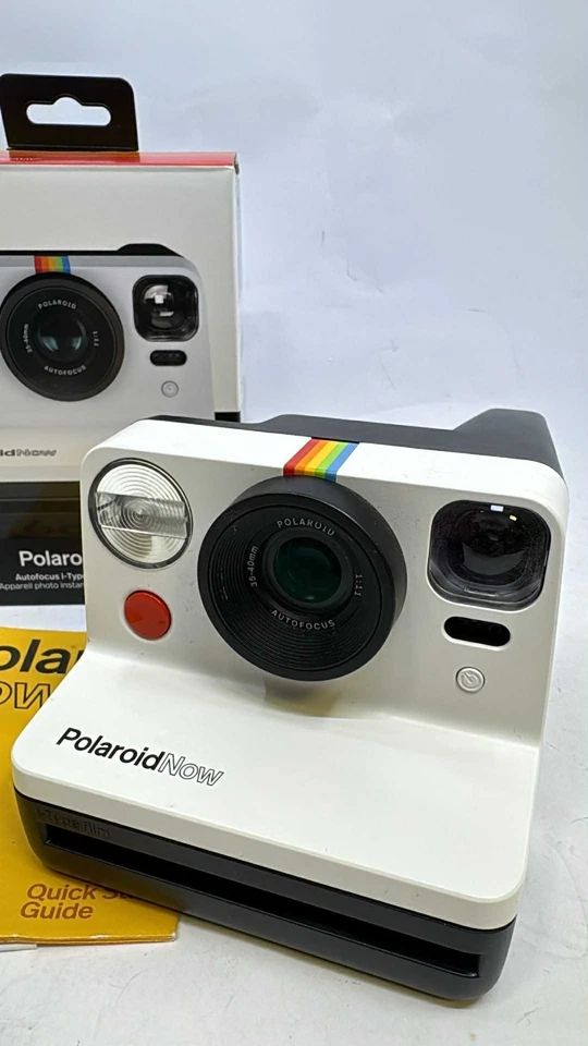 Polaroid Now ­White Instant Camera | & Cable | Tested & Working - Image 2 of 3
