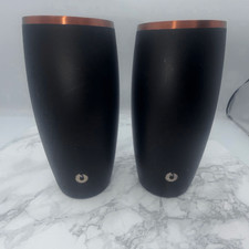 Vaso de cóctel/bebida SNOWFOX negro premium aislado al vacío de acero inoxidable