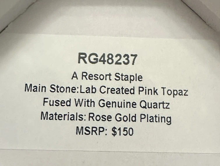 Bomb Party Resort Wear Talla 8 Topacio Rosa Creado en Laboratorio Oro Rosa Un Resort Grapa Foto 2 de 3