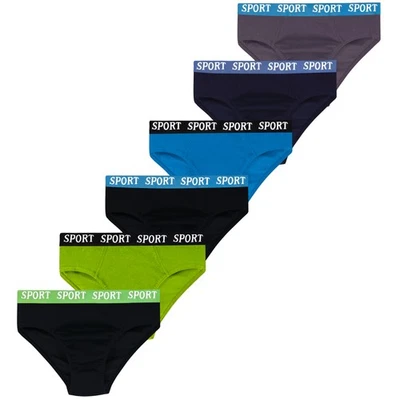 LOREZA 6 slip ragazzo cotone SPORT mutande intimo slip pantaloncini basics