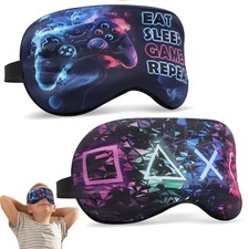 2 Pcs Boys Sleep Eye Mask, Guys Blackout Sleeping Silk Mask for Kids Adult Child