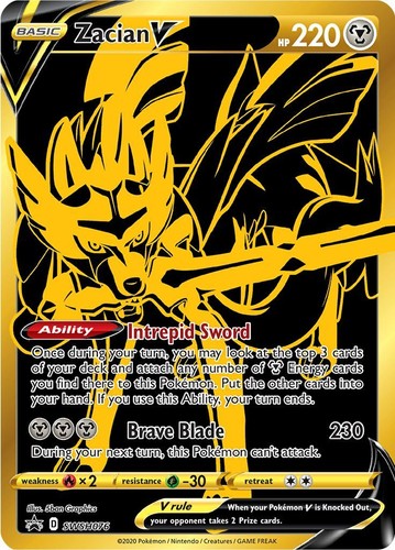 1x Zacian V - SWSH076 - SWSH Black Star Promo NM-Mint Pokemon SWSH Black Star Pr