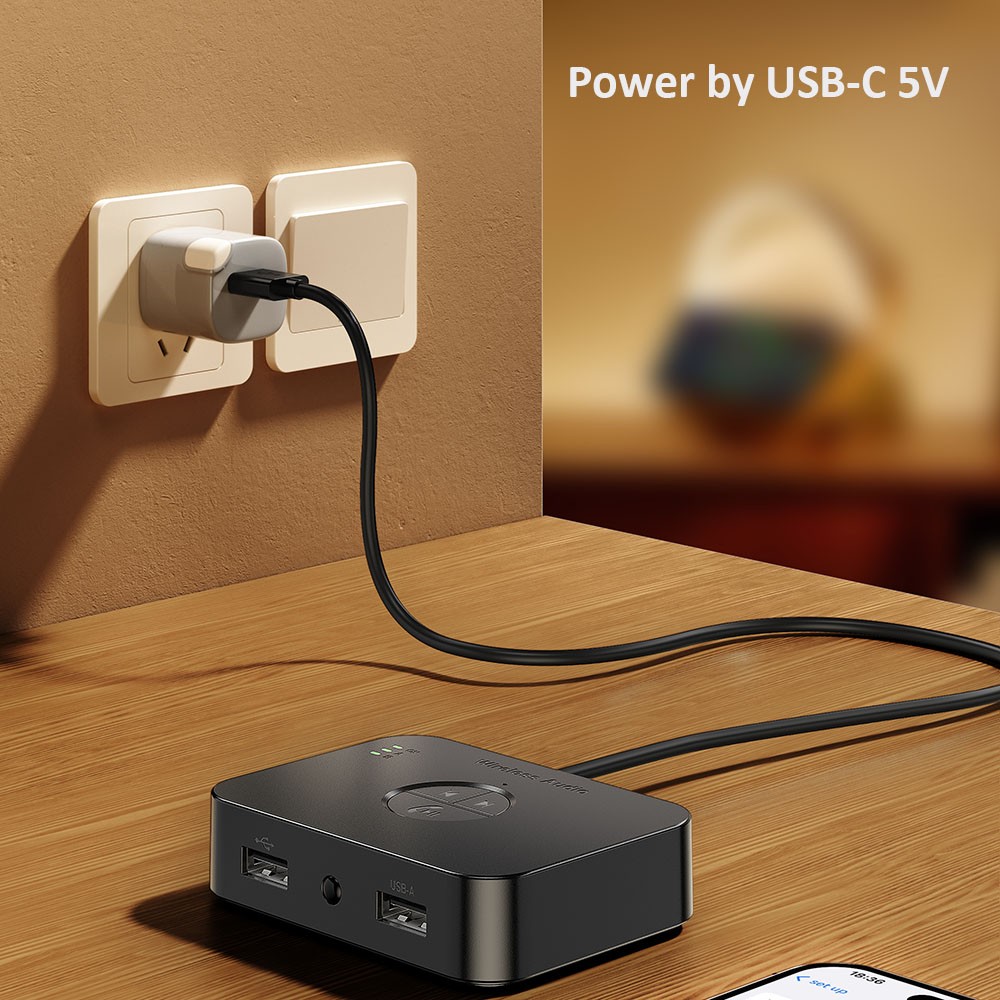 Long Range Bluetooth 6.0 Receiver 3.5mm Aux RCA For TV Home Stereo Audio Adapter