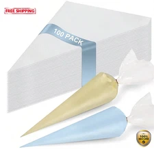 100pcs Thickened Piping Bags | Leak-Proof & Anti-Slip | Cake Decor - NEW