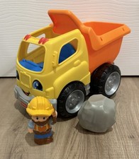 Fisher Price Little People Dump Truck w/ Man and Boulder - Makes Sound.