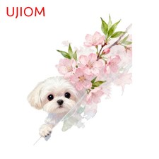 UJIOM Unique Dog With Lotus Car Sticker Hot Selling Decals HD Pattern Wa...