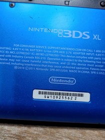 Nintendo 3DS XL Handheld Console Blue SPR-001 NTSC w/ OEM Charger & Stylus