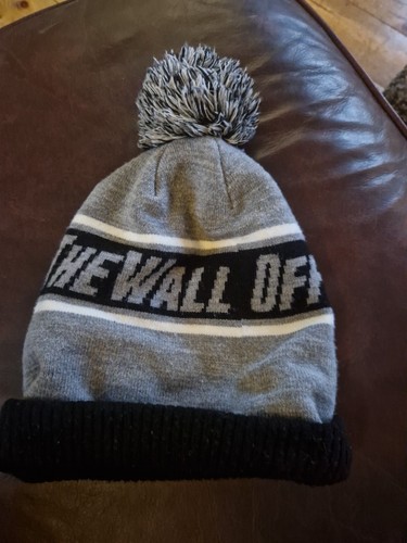 VANS Beanie Hat Grey Black Chunky Knit Bobble WINTER - Skiing Snowboarding - Picture 2 of 2