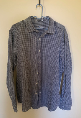 Vineyard Vines OTG Shirt  NWT Gray Mens Medium Button Up Seersucker Long Sleeve