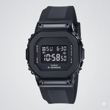 Casio G-Shock Black Ion Plated Bezel Digital Ladies Watch GM-S5600SB-1