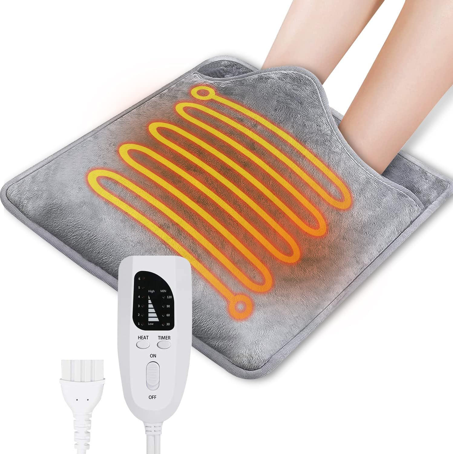 40X40 Electric Foot Warmer| Auto Shut off - Washable Electric Feet with 6 Heat L