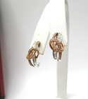 14K White & Rose Gold 104 Diamond 1/2 Half Hoop Earrings [E337] — photo 1