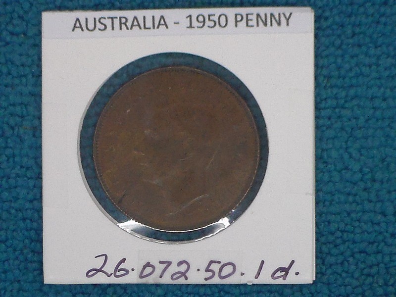 AUSTRALIA - 1950 PENNY - PREDECIMAL COIN. Bronze. KM # 43.