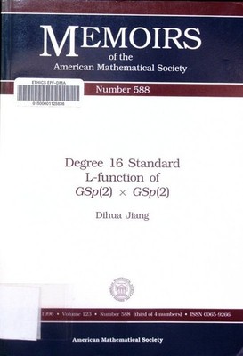 Degree 16 standard L-function of GSp(2) x GSp(2) Dihua Jiang. Memoirs of the Ame