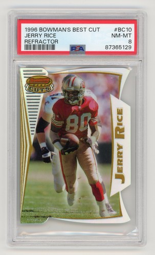 1996 BOWMAN'S BEST CUT JERRY RICE REFRACTOR PSA 8 NM-MT #BC10 49ERS HOF