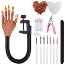 Practice Hand for Acrylic Nails, Flexible Nail Training Maniquin Fake Hand,