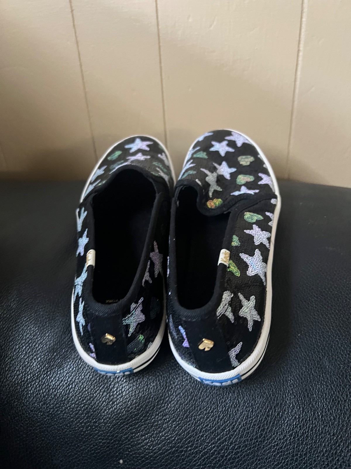 Keds x Kate Spade Double Decker Black Sequin Star Heart Slip On Sneakers 8  thumbnail 8