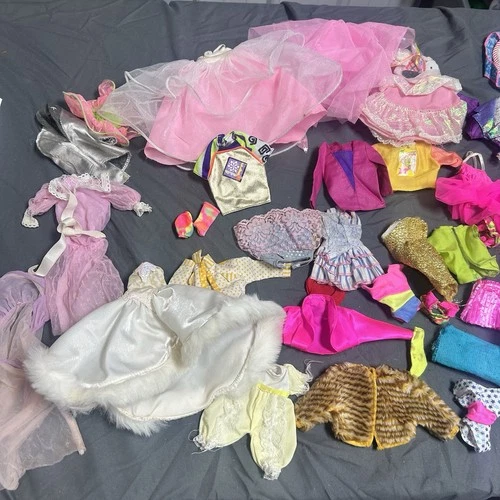 VTG Barbie Clothing Lot 40+ pieces 80s Dresses Nightgowns Swim Accessories