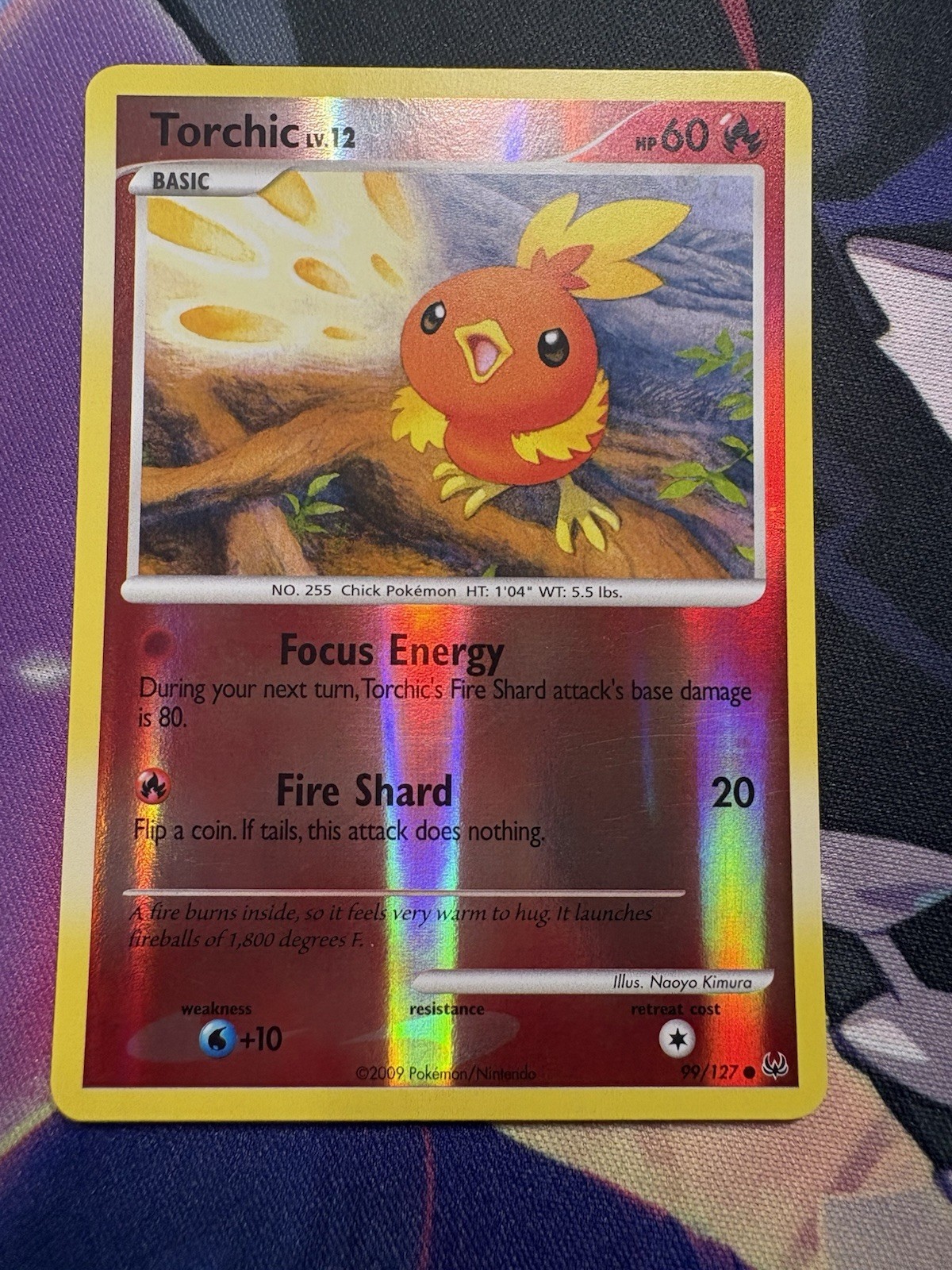 Pokemon Platinum Base Set 99/127 Reverse Holo Torchic Lv 12 LP