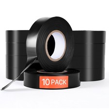600V Electrical Tape, 10 Rolls, 3/4 in x 66 ft General Purpose PVC Insulating Wi