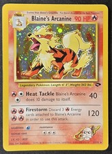 SWIRL Blaine's Arcanine 1/132 Gym Challenge Holo Rare WoTC Pokémon TCG 2000 MP on eBay