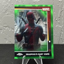 2025 Topps Chrome Deadpool Deadpool's Baby Knife #72 Green Lava /99