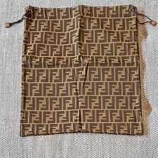 Fendi Black Yellow Drawstring Dust Bag Medium 13 X 16 Inch Authentic