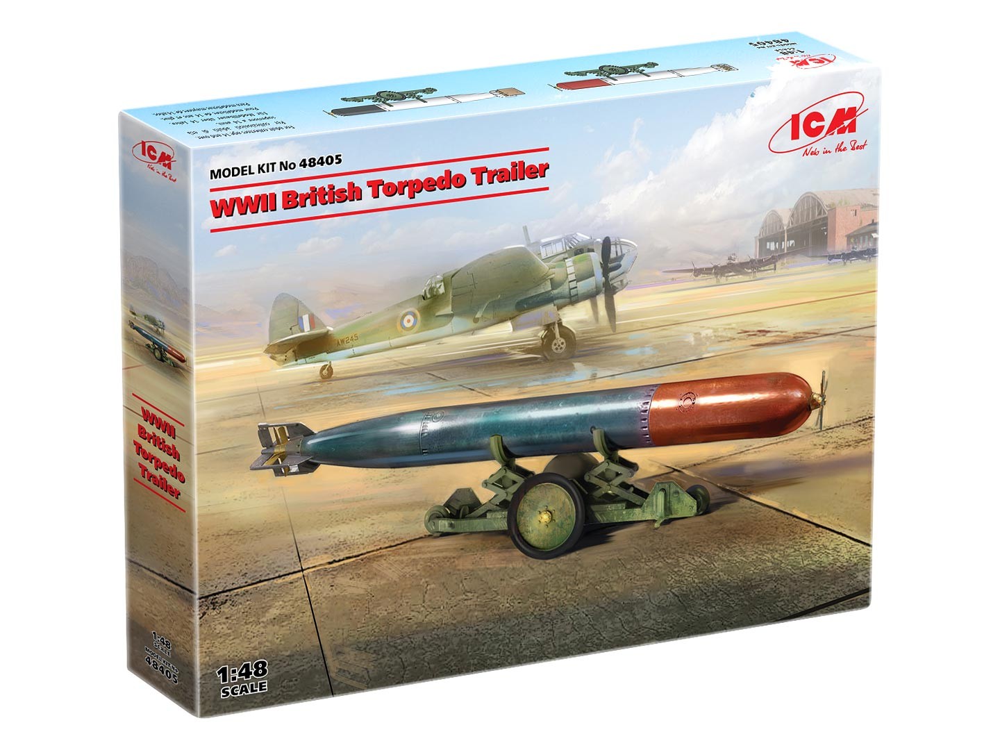 Icm 48405 - 1:48 WWII British Torpedo Trailer - New