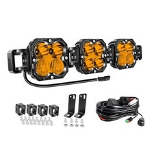 20" 90W Straight Curved Adjustable 20" Linkable Amber Light Bar  Wire