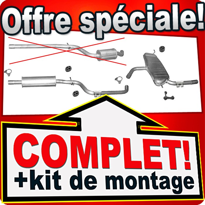 Ligne d'échappement et pot silencieux de rechange pour Seat Toledo III 1.6 102 CH