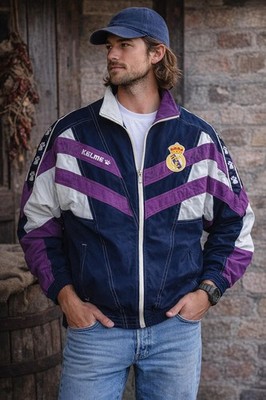 Vintage Real Madrid Kelme Track Jacket XL Made in Spain 90s Purple Football Coat