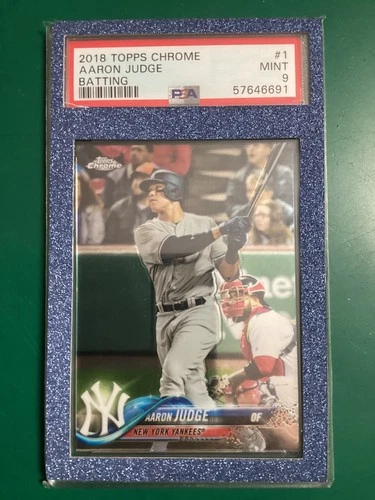 2018 Topps Chrome Aaron Judge #1 PSA 9 real cool slab color match see pics 691