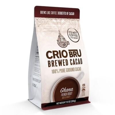 Crio Bru Ghana French Roast 10 oz Bag | Natural Healthy Brewed Cacao Drink
