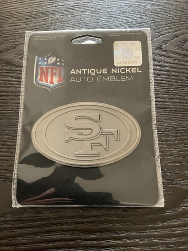 San Francisco 49ers Antique Nickel Auto Emblem (NEW)
