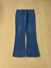 Vintage 80  s Levi  s 646 Orange Tab Bellbottom Flare Faded Denim Jeans Size 35x31
