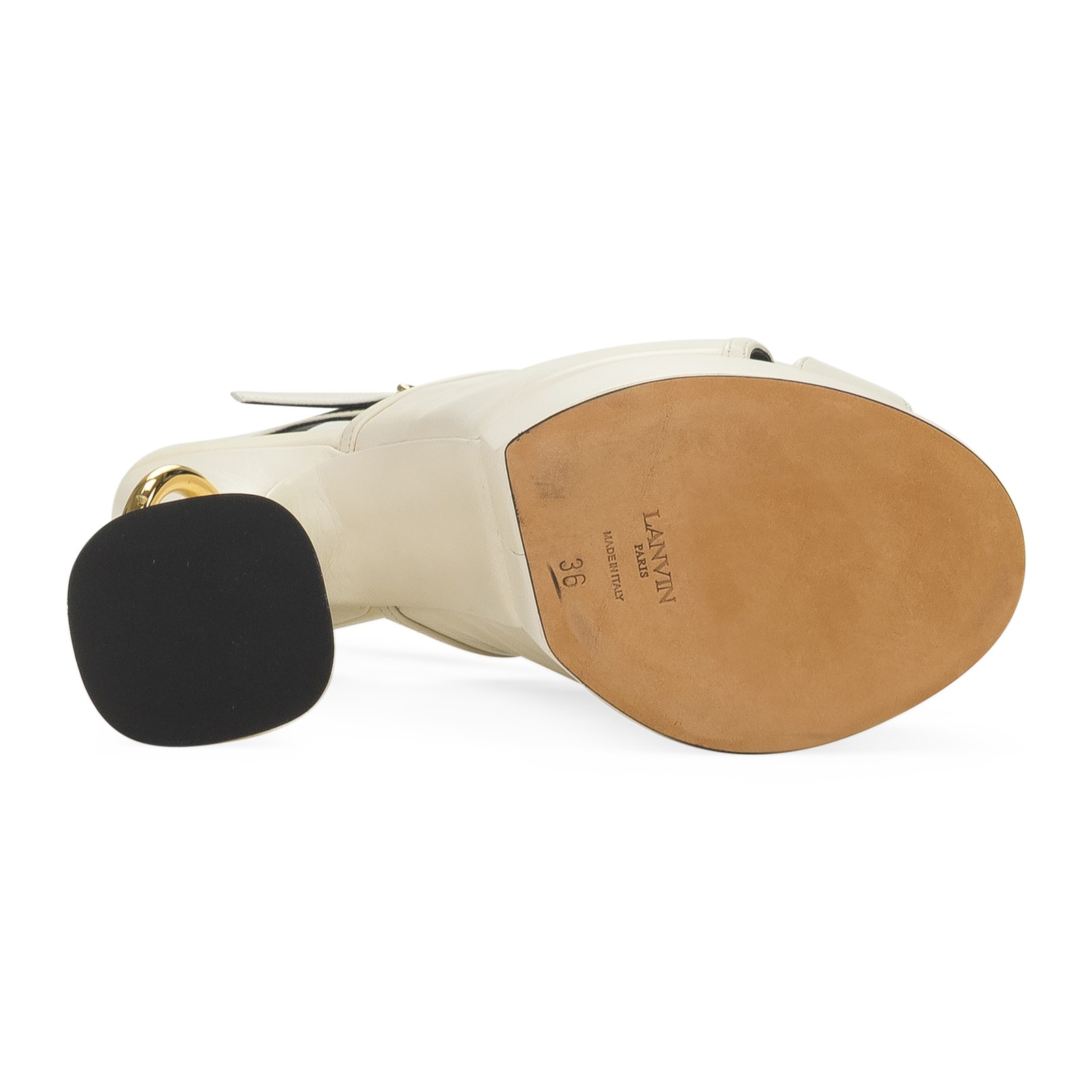 NIB LANVIN WHITE SMILE 105 PLATFORM SANDALS HEELS SIZE 38 $2145