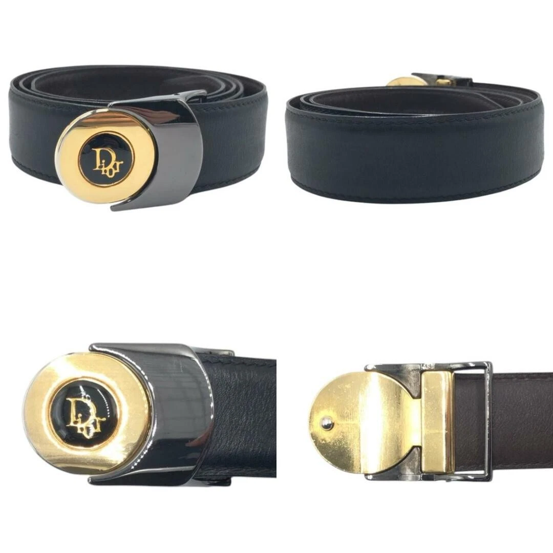 Ceinture femme Christian Dior vintage noir doré cuir/métal D9285 500992 occasion