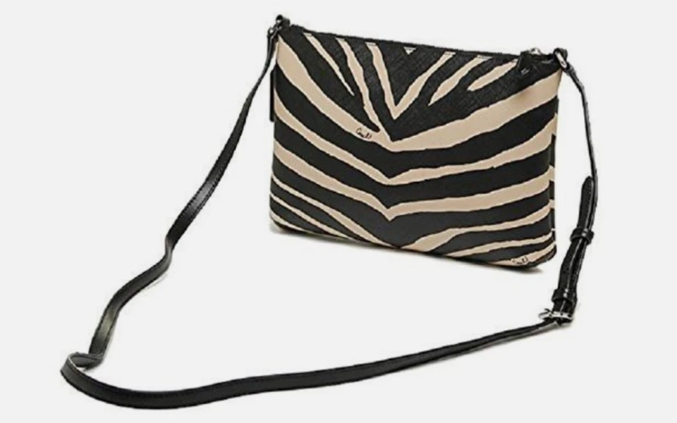 Nuevo Coach Cuero Estampado de Cebra Bandolera Cartera Bolso de Mano Bolso de Archivo de Hombro Dije Foto 4 de 4