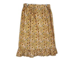 Handmade Sunflower Maxi Skirt Sz L Ruffled Country Boho Cottage Summer