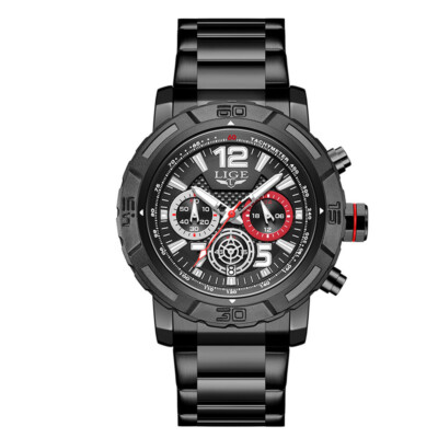 LIGE Mens Watch Multifunction Luminous Pointer Wristwatch Business Male Watches