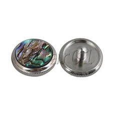 1.6cm Diameter Chrome Plated Abalone Shell Trumpet Finger Key Button Set of 15