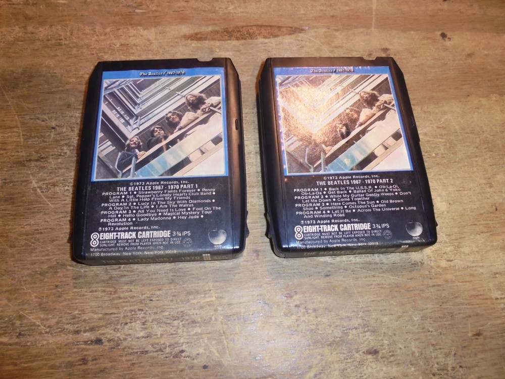 The Beatles - 1967-1970 - 2 Tape Set - Restored 8 Track Tape - New Pad & Splice