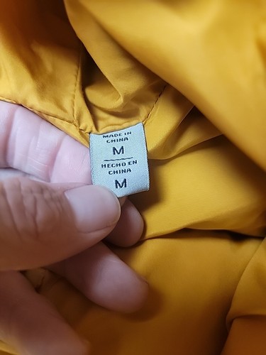 Rare Men's Levis Spell out Puffer Jacket Yellow White Blue Colorblock MEDIUM - Picture 10 of 20