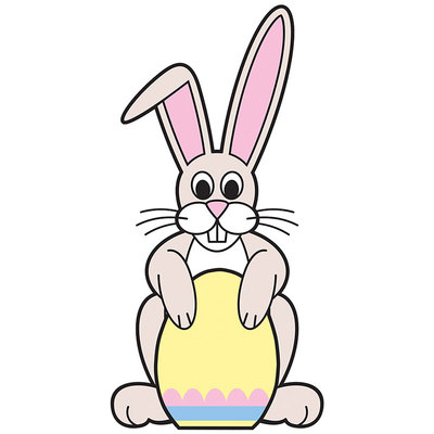 EASTER BUNNY CARDBOARD CUTOUT Standup Standee Poster 3' 6'' Cartoon FREE SHIP