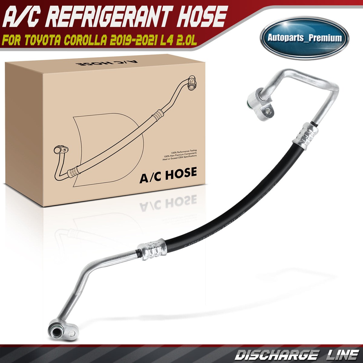 A/C Refrigerant Discharge Hose for Toyota Corolla 2019-2021 L4 2.0