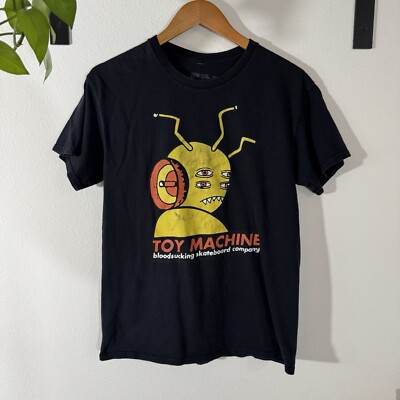Toy Machine Skateboards Bloodsucking T-Shirt Medium Rare Yellow Monster Black